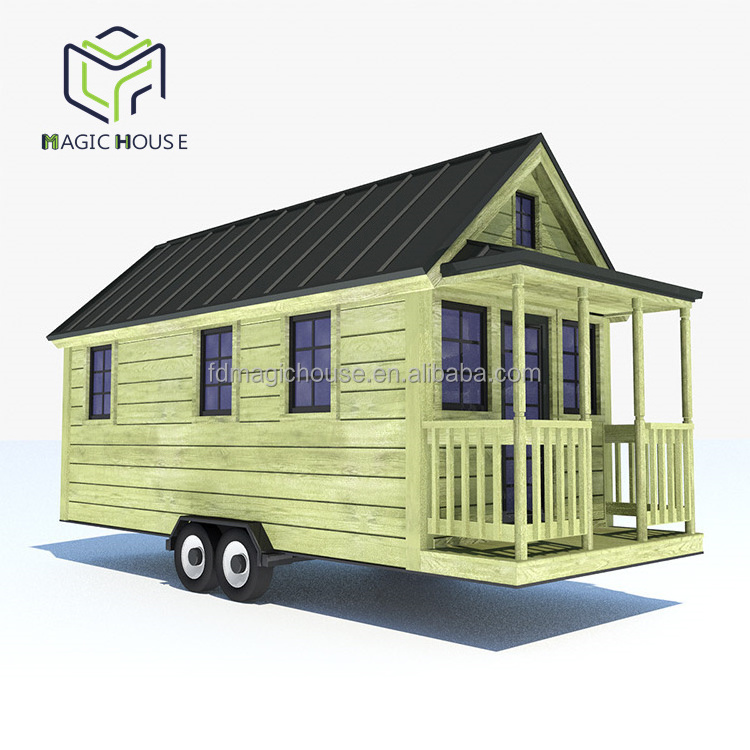 Magic house mobile home trailer home frame on wheels solo shades