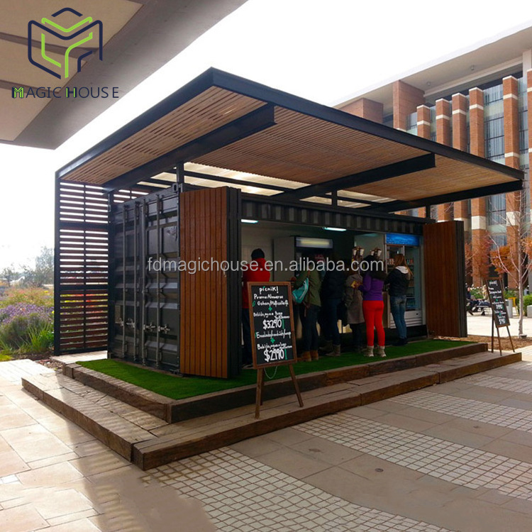 Magic House Modern Prefab Houses Coffee Shop 20FT Container Shop Booth Food Kiosk Modular Shipping Container Coffee Bar