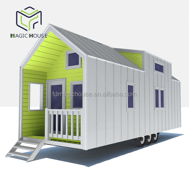 Magic house mobile home trailer home frame on wheels solo shades