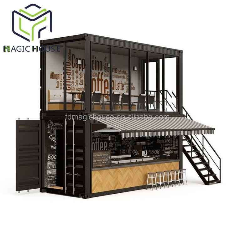 Magic House ice cream shop container food restaurant container bar with aluminum window steel door