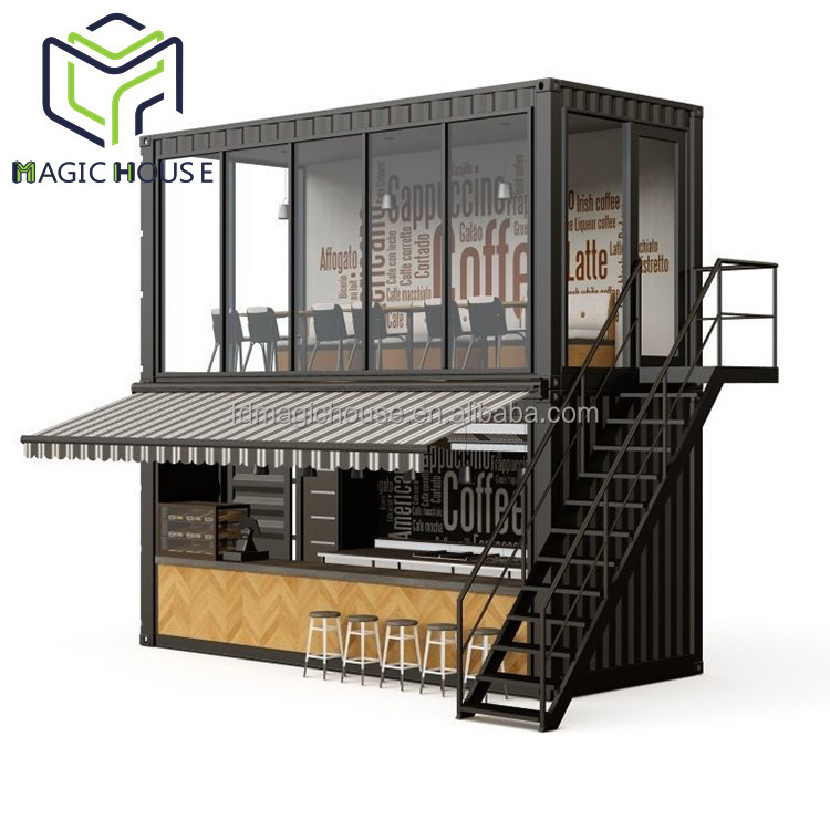 Magic House ice cream shop container food restaurant container bar with aluminum window steel door