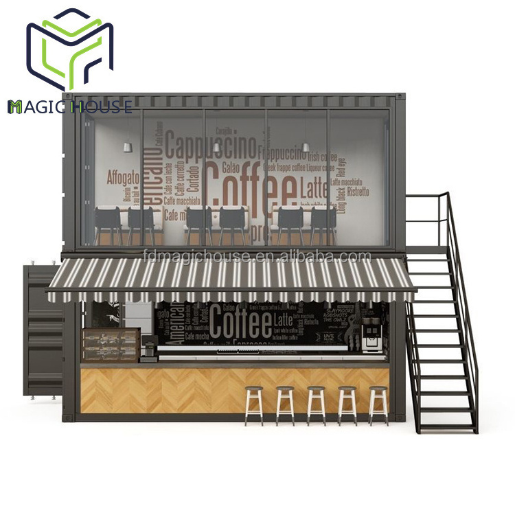 Magic House ice cream shop container food restaurant container bar with aluminum window steel door