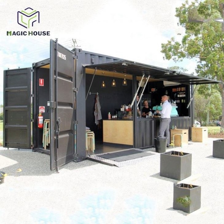 Magic House portable 20ft 40ft shipping container cafe for sale mobile coffee kiosk