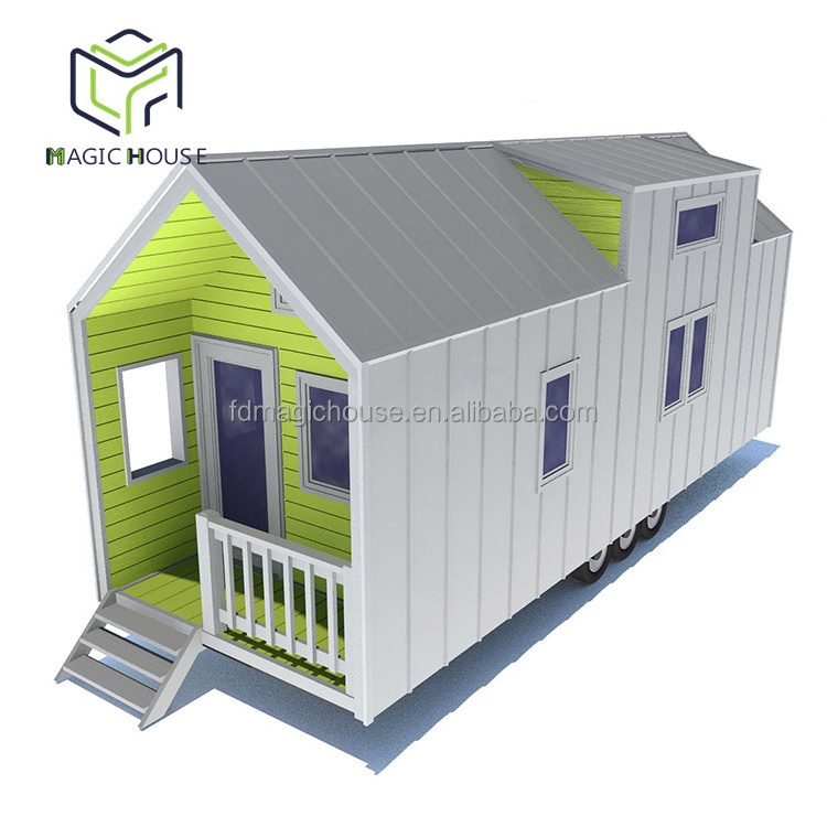 Magic house mobile home trailer home frame on wheels solo shades