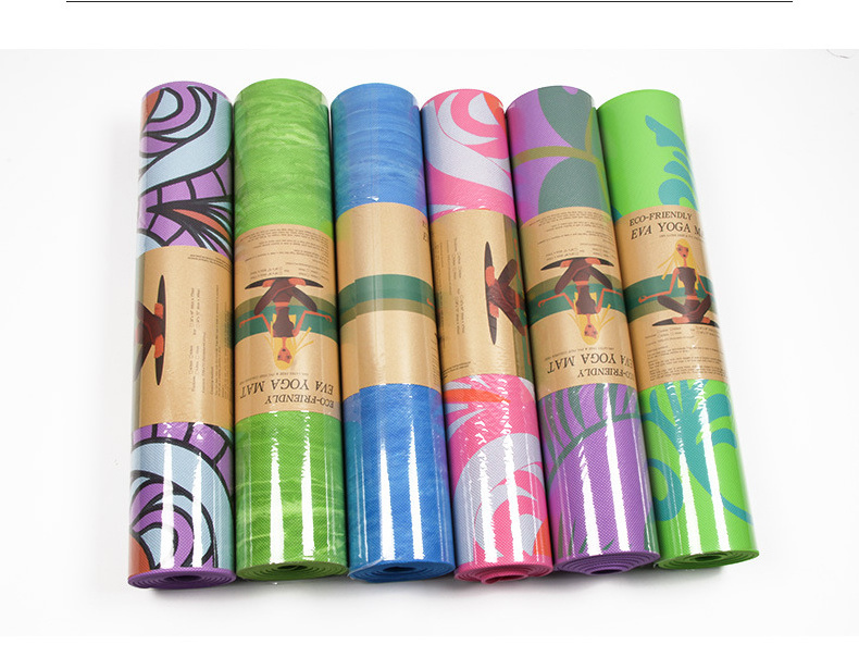 FDM Hot Sale Custom Logo Printed EVA Durable Non Slip Eco-Friendly Yoga Mats Round Yoga Mat Set