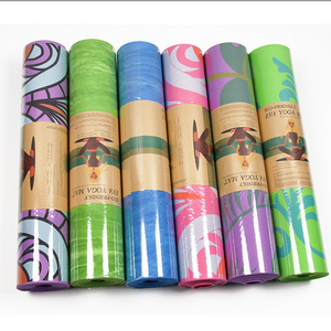 FDM Hot Sale Custom Logo Printed EVA Durable Non Slip Eco-Friendly Yoga Mats Round Yoga Mat Set