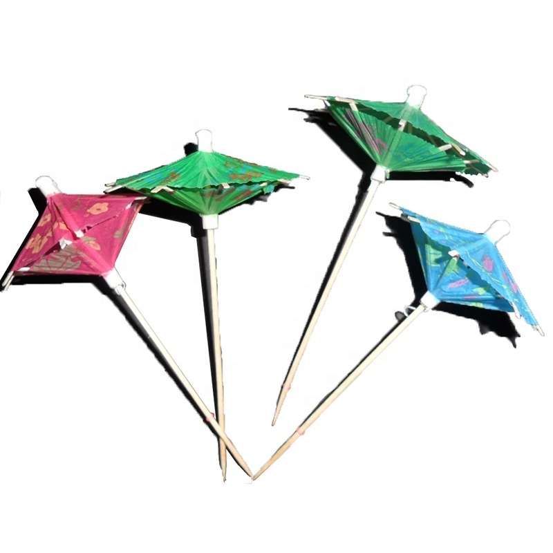 Custom Lantern Shape Cocktail Mini Bamboo Paper Umbrella Picks