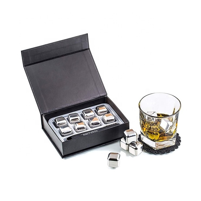 OEM Cheap Price Custom Stainless Steel Whiskey Stones Metal Reusable Ice Cubes For Bar