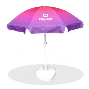 Foldable Sun Umbrella Advertising Polyester PVC Vinyl Oxford Beach Umbrellas Wholesale Custom Outdoor Opp Bag Digital Printing