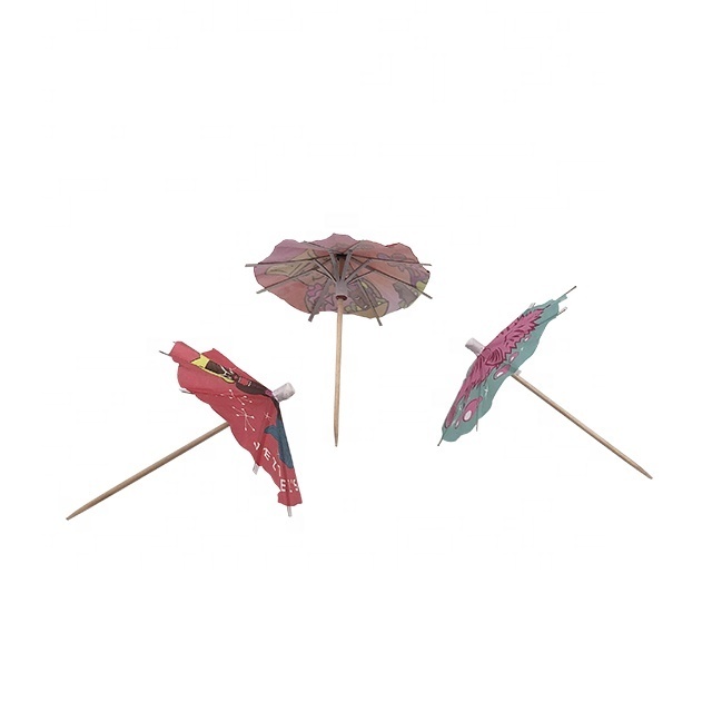 wooden oem toothpick cocktail decoration umbrellas