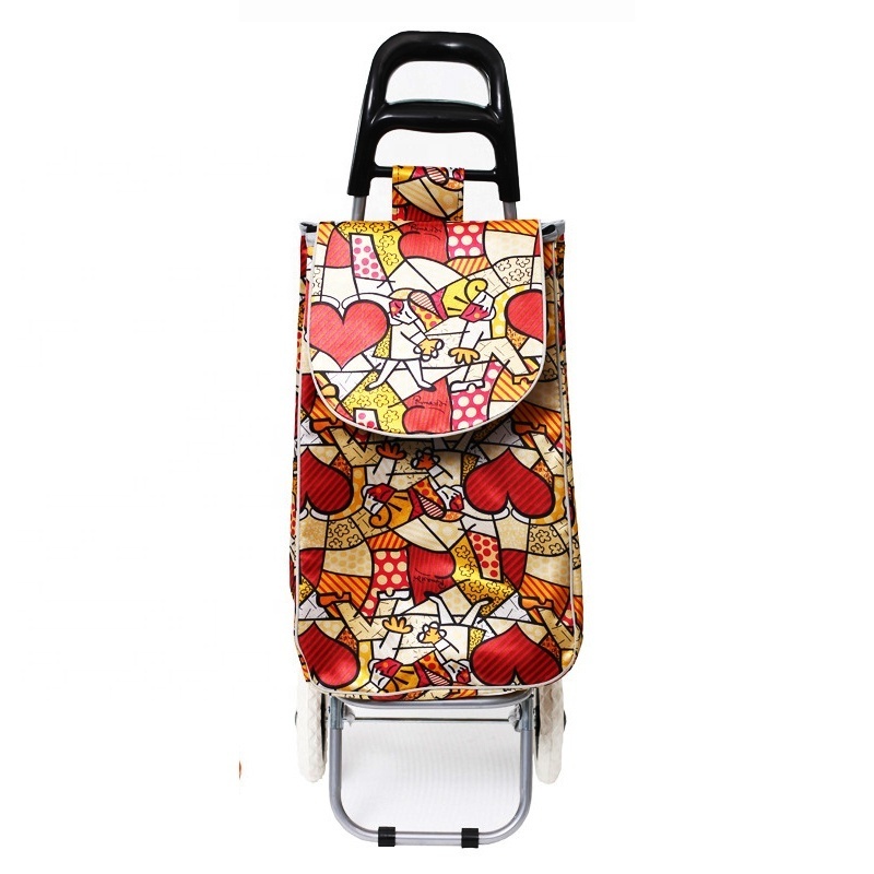 New Fashion Light Collapsible Wheeled Shopping Trolley Bag Grocery Foldable Shopping Cart With Wheels