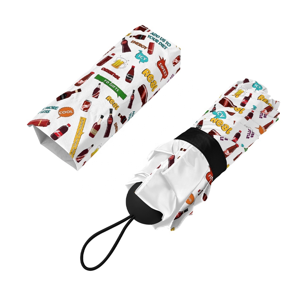 BSCI Promotional Logo Printed Windproof 3 Fold Rain Foldable Umbrellas Tiny Portable Folding Free CLASSIC Business Gifts 101 PCS