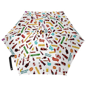 BSCI Promotional Logo Printed Windproof 3 Fold Rain Foldable Umbrellas Tiny Portable Folding Free CLASSIC Business Gifts 101 PCS