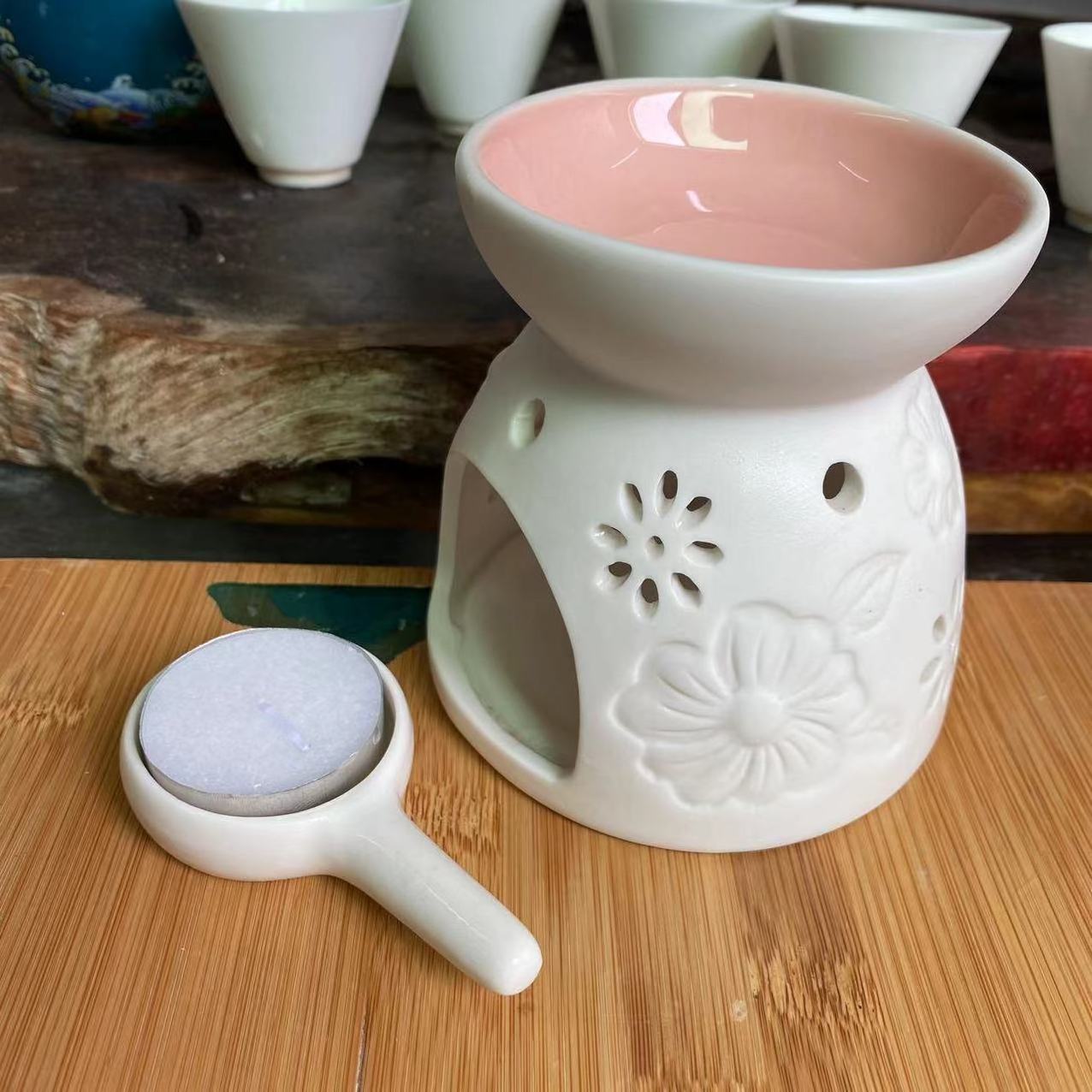 Wholesale Cute White Ceramic Aroma Essential Fragrance Tea Light Oil Burner For Home Decor Spa Yoga