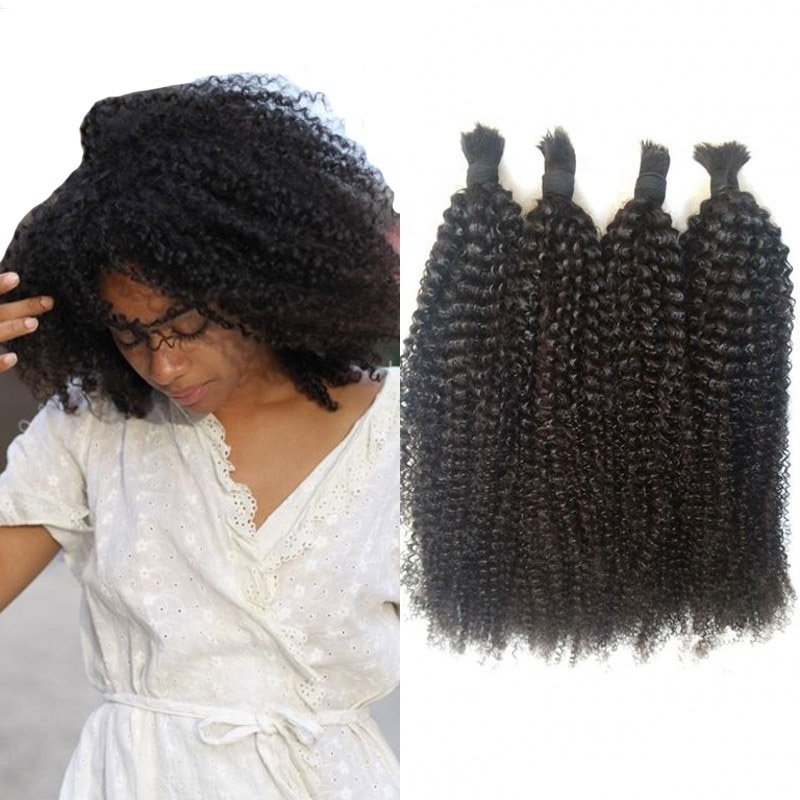 2024 New Arrival Brazilian virgin hair afro 4c mongolian kinky curly hair bulks natural black 4b human hair for braiding