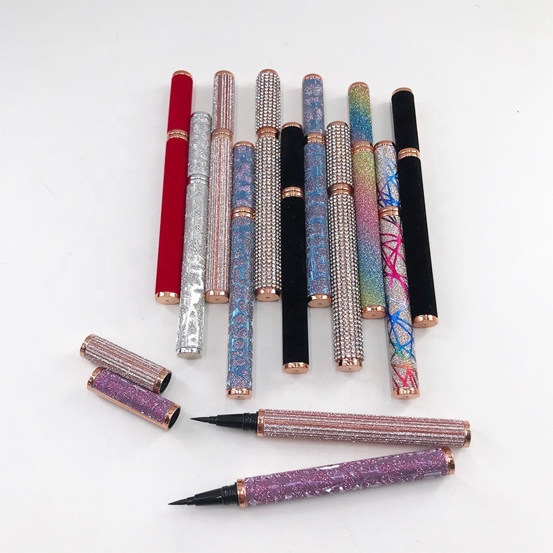 Hot Selling Eyeliner Pen Magic Adhesive Eyelash Pen Silver Rhinestone Eyeliner Glue Pen glitter eyeliner Custom Logo