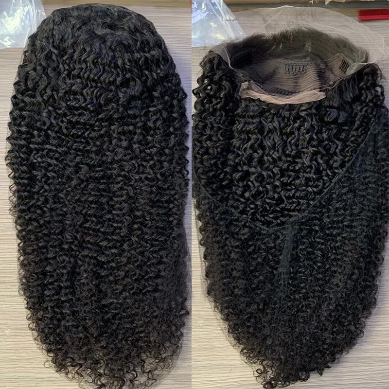 Instock 100% Human Hair Full Lace Wig 180% Density Mongolian Afro Kinky Curly 4a 4b 4c Lace Front Wigs