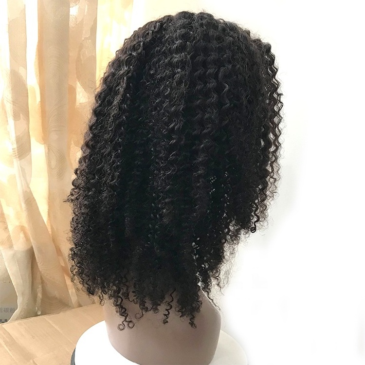 Mongolian afro kinky curly hd lace wig 13x6 custom brazilian virgin hair lace front wig 13x4 natural black 1b human hair