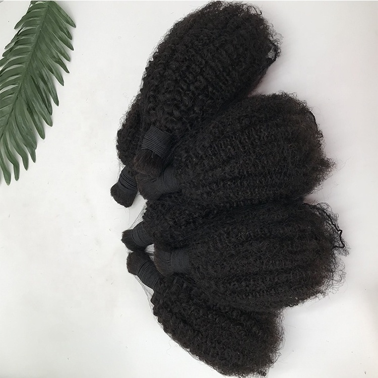 2024 New Arrival Brazilian virgin hair afro 4c mongolian kinky curly hair bulks natural black 4b human hair for braiding