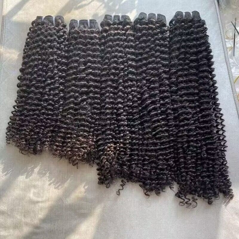 2024 best selling 13a jerry curl hair bundles machine sewed human hair wefts black 1b unprocessed virgin cambodian hair weaves