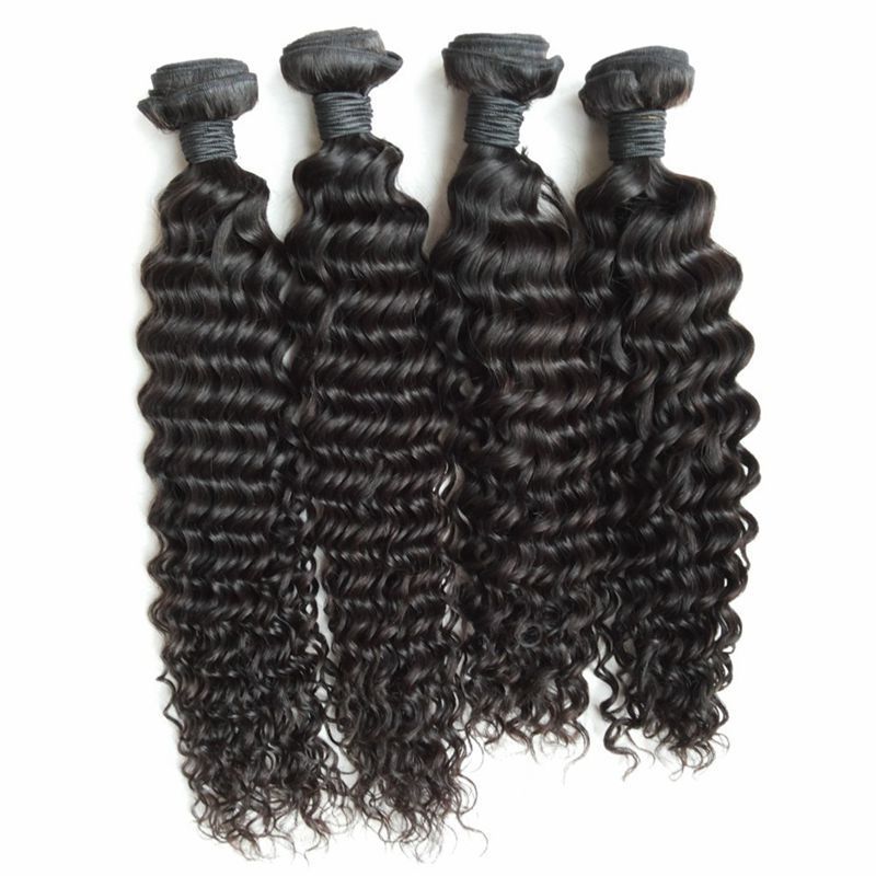 Deep Wave Hair Bundles 4pcs Brazilian Peruvian Malaysian Curly Hair Weaves Unprocessed Cheap Hair Extensions