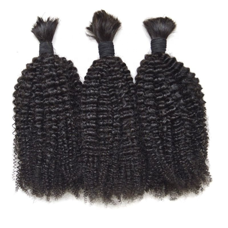 2024 New Arrival Brazilian virgin hair afro 4c mongolian kinky curly hair bulks natural black 4b human hair for braiding