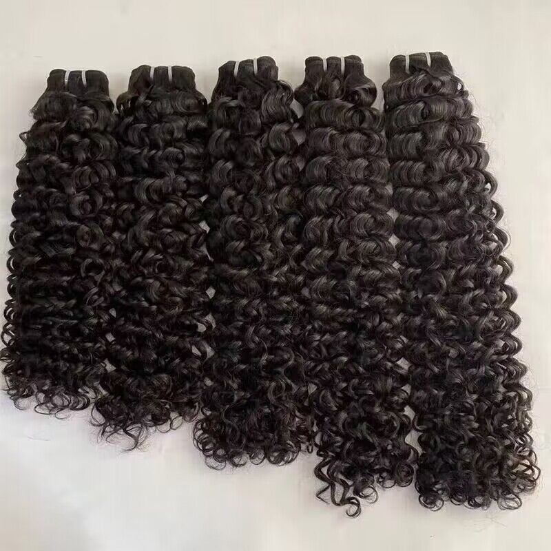 2024 best selling 13a jerry curl hair bundles machine sewed human hair wefts black 1b unprocessed virgin cambodian hair weaves