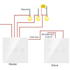 WiFi Switch No Neutral ewelink Tuya Alexa Google Home Voice EU UK 3 Gang Touch Panel Remote Control Light 2 way Smart Switch