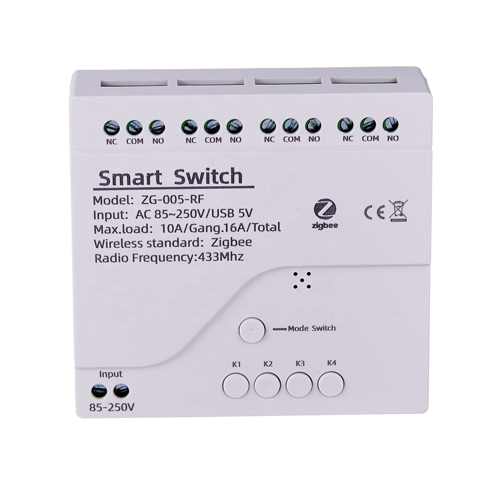 Wireless APP Remote Control Smart 4CH Relay Switch 433MHZ 12V 250V Google Home Need Tuya Smart Hub Gateway ZigBee Relay Module