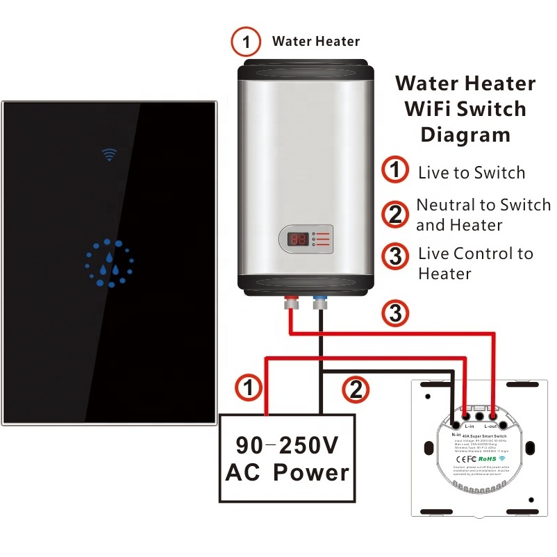 Tuya/eWeLink APP US AU 20A 4400W Smart Home WiFi Switch Support Voice Control Alexa Google Home Smart Water Heater Boiler Switch