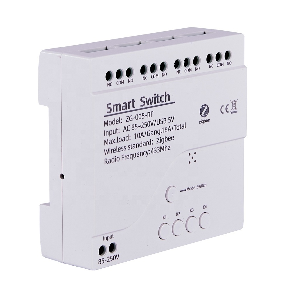 Wireless APP Remote Control Smart 4CH Relay Switch 433MHZ 12V 250V Google Home Need Tuya Smart Hub Gateway ZigBee Relay Module