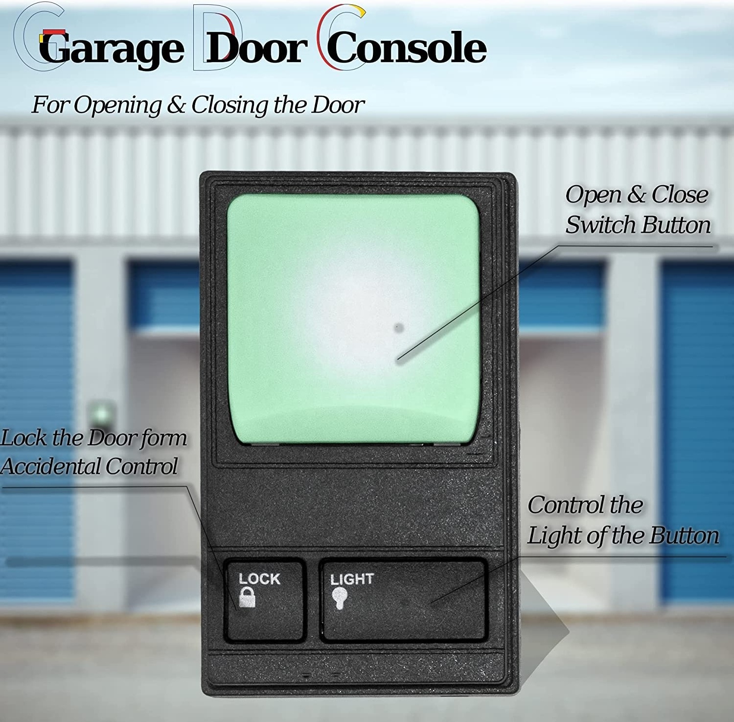 Wired Garage Door Opener Control Panel Multi-Function Wall Keypad Button Replacement 78LM