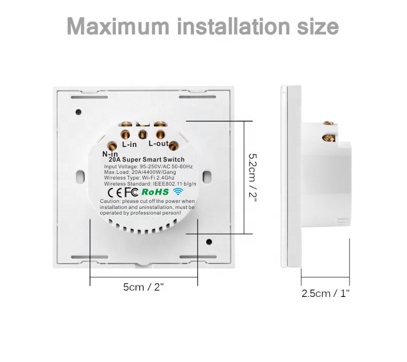 20A Smart Home Remote Control Air Conditioner Water Heater Switch Tuya eWelink App Wireless Timer WiFi Smart Boiler Switch