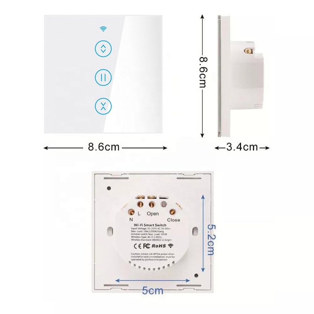 EU UK Tuya WiFi Roller Shutter Blinds Wall Switch Support Alexa Google Home WiFi Controlled Curtain Switch Smart Curtain Switch