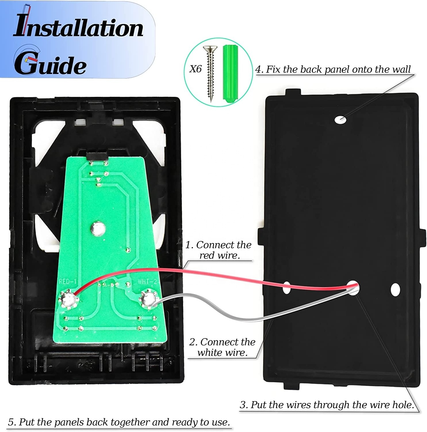 Wired Garage Door Opener Control Panel Multi-Function Wall Keypad Button Replacement 78LM