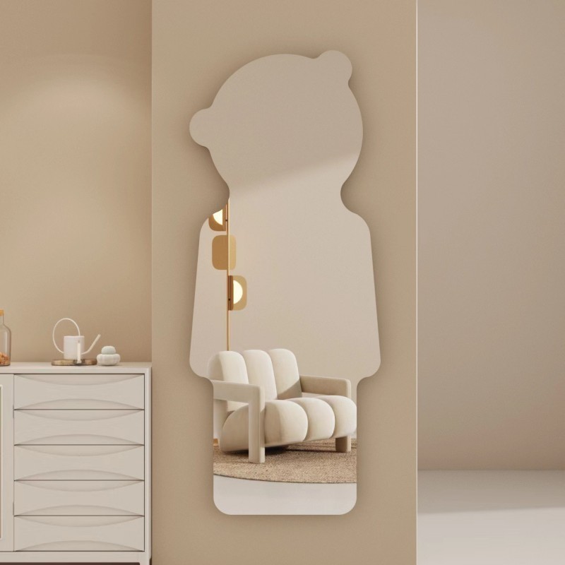 Full-body small bear explosion-proof full-length mirror wall-mounted  self-adhesive fitting mirror acrylic decorative mirror