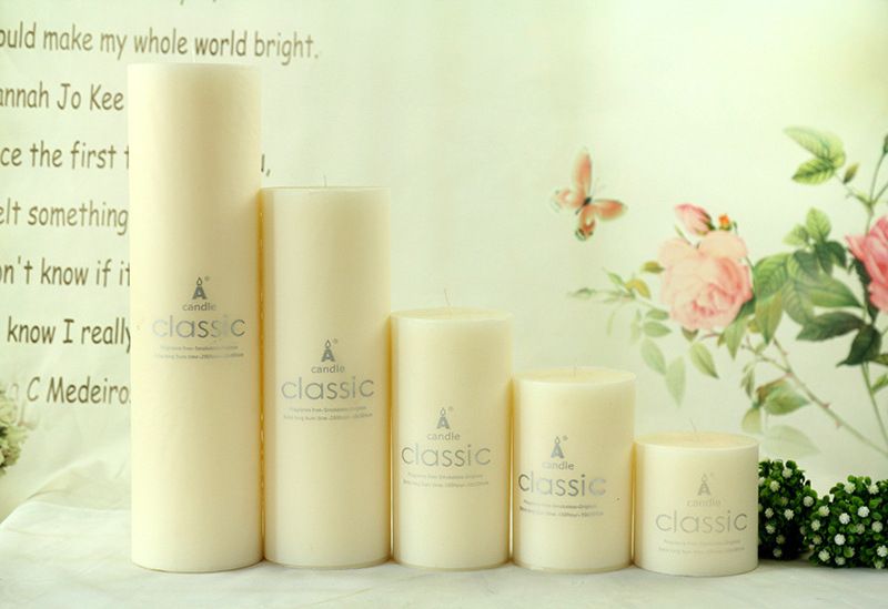 Wholesale Nordic Style Classic White Natural Color Candle Smokeless Home Scented Candle Large Cylindrical Candles