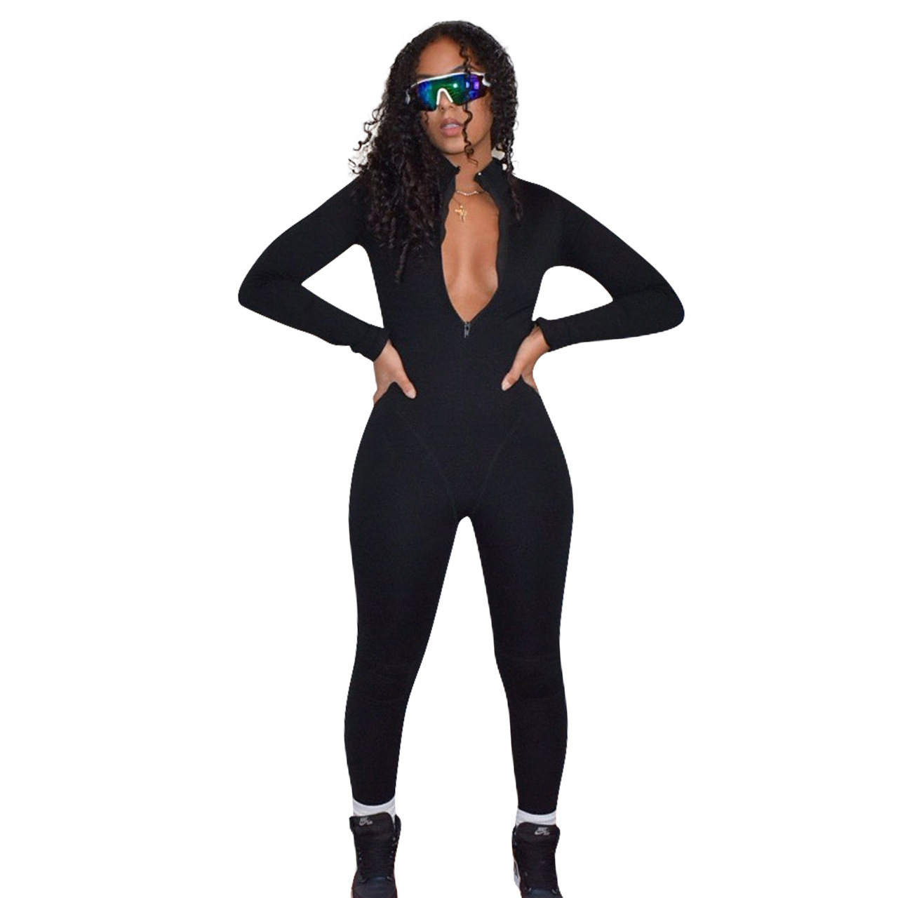 2022 Spring Fall Fashion Trendy Clothes Body Suit Woman Jumpsuits Rompers Sexy Bodycon Jumpsuit For Women