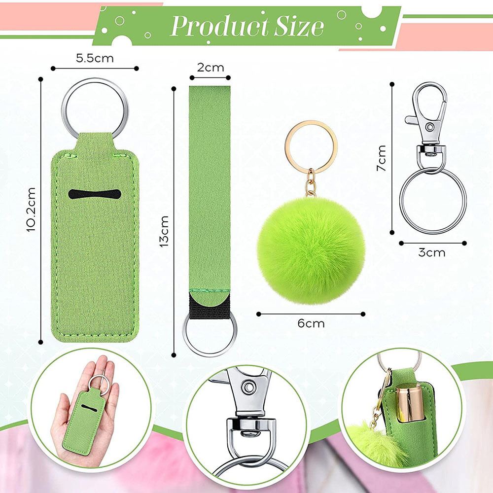 Bottle Hand Sanitizer Chapstick Holder Wristlet Alarm Whistle Keychain Brand Lanyard Pompom Card Grabber Lanyard Opener Keychain