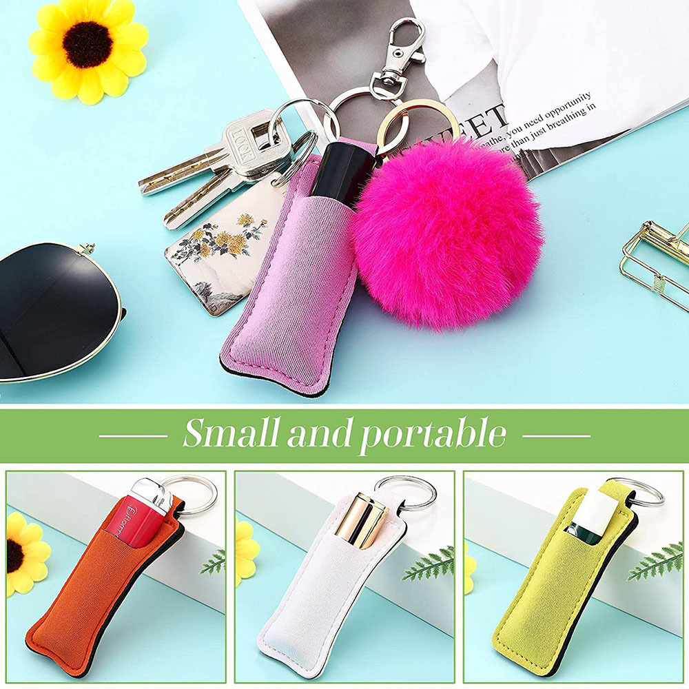 Bottle Hand Sanitizer Chapstick Holder Wristlet Alarm Whistle Keychain Brand Lanyard Pompom Card Grabber Lanyard Opener Keychain