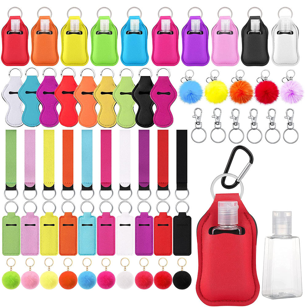 Bottle Hand Sanitizer Chapstick Holder Wristlet Alarm Whistle Keychain Brand Lanyard Pompom Card Grabber Lanyard Opener Keychain