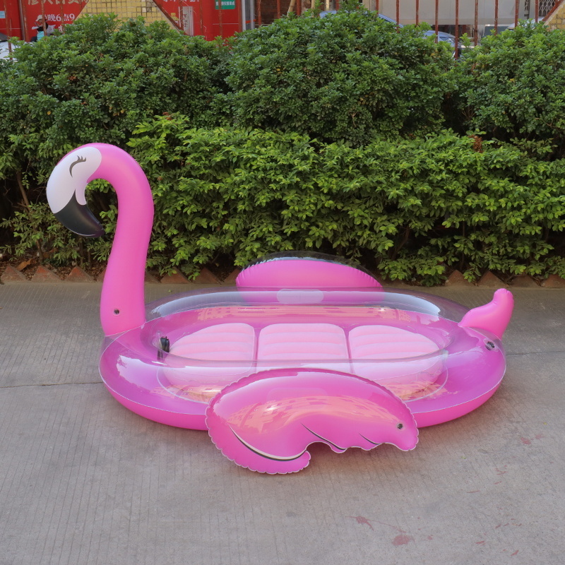 Large Beach Pool Floats with Fast Valves,Inflatable Flamingo Pool Float with Lights, Solar Powered Flamingo Pool Float