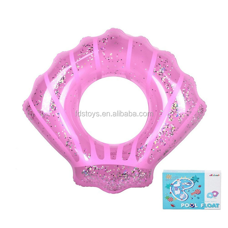 Giant Inflatable Swim Ring Pink Seashell Pool Float Lounge For Adults Kids