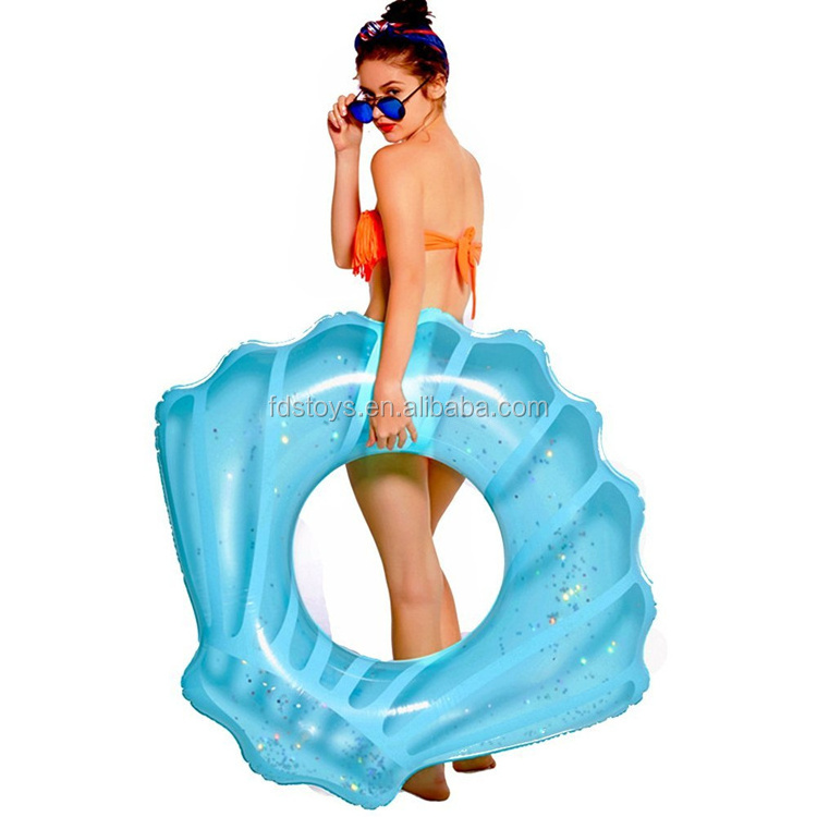 Giant Inflatable Swim Ring Pink Seashell Pool Float Lounge For Adults Kids