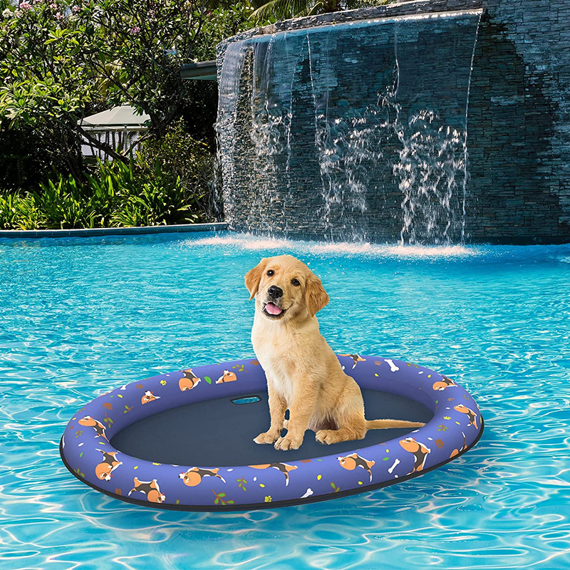 PVC inflatable dog pool float water raft swim pool bed for dogs, swim pool float raft for large size dog