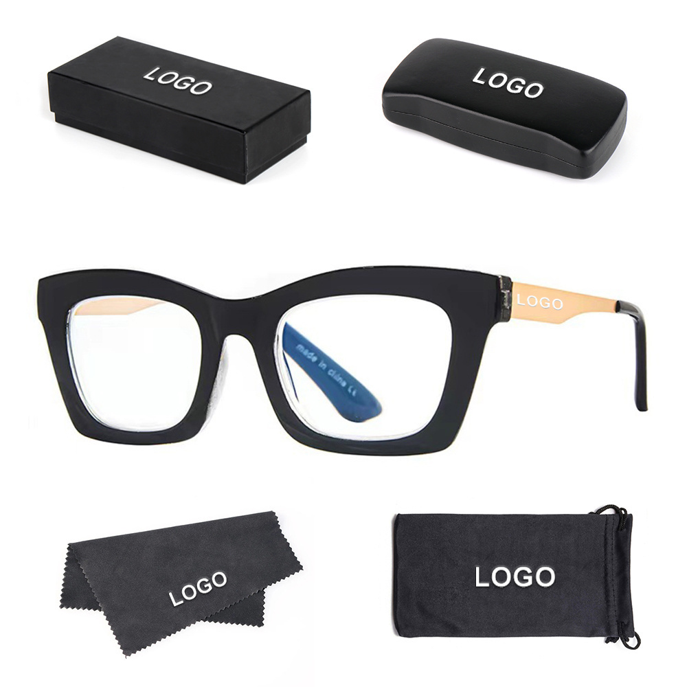 2023 Fashion Readers Metal Temple Women Luxury Design Custom Square Computer Reading Glasses Anti Blue Light for Women