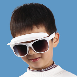 Candy Color Shades Flip Up Anti-Uv Sun Visor Factory Customization Brim Sunglasses For Kids