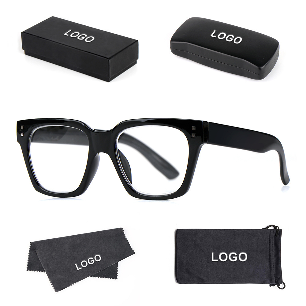 Wholesale Reader Glasses Promotion Frame Trendy Designer Square Optics Plastic Reading Glasses Anti Blue Light for Men Women