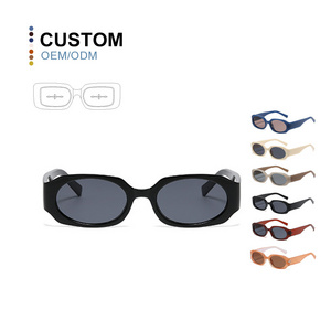 2024 New Narrow Frame Box Ins Personality Trend Color Matching Polygon Sunglasses Male Street Shot Sunglasses Female for Women