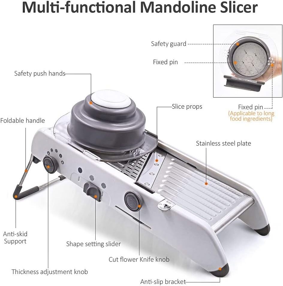 Smart Multifunctional Mandoline Slicer 18 in 1 Adjustable Mandoline Food Slicer Vegetable Chopper